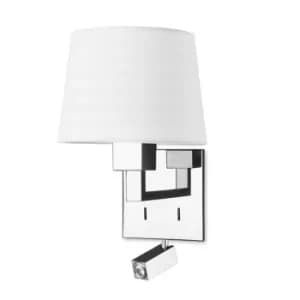 Bali LED 2 Light Indoor Wall Light Chrome with Reading Lamp, E27