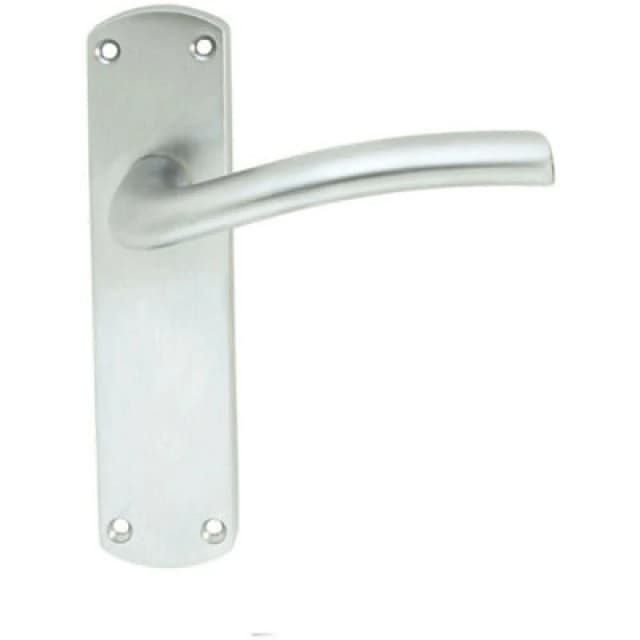 Loops PAIR Rounded Curved Bar Handle on Latch Backplate 170 x 42mm Satin Chrome Multi