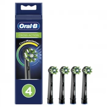 Oral B Cross Action Black Edition Toothbrush Replacement Heads 4Pcs