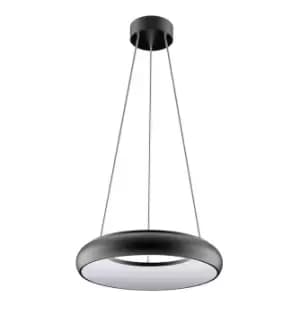 Phoebe LED Drop Pendant Downlight 25W Polo Warm White 120° Diffused Black