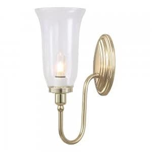 1 Light Bathroom Wall Light Polished Brass IP44, G9