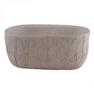 Cement Embossed Leaf Planter