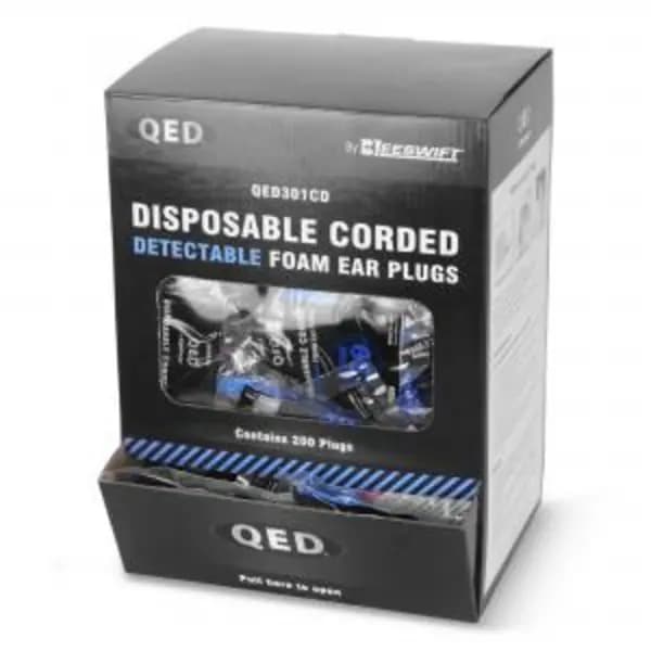 Beeswift Qed Corded Detectable Ear Plug Box of 200 QED301CD BESWQED301CD
