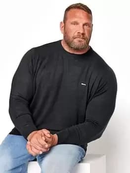 BadRhino Essential Crew Neck Knitwear - Black, Size 1Xl, Men