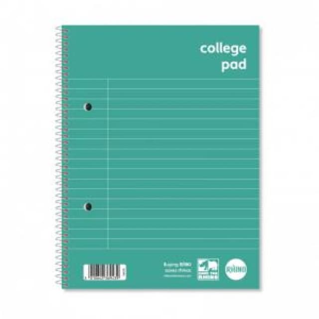 Rhino A5+ College Pad 140 Page Feint Ruled 8mm With Margin (Pack...