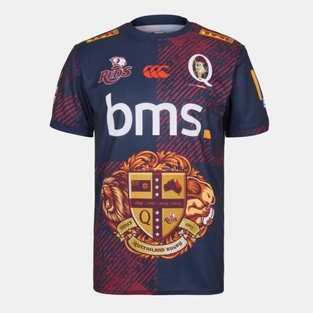 Canterbury Queensland Reds Warm-Up T-Shirt 2025 Adults Navy male L