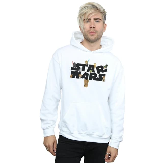 Star Wars Star Wars Men Kiddie Logo Hoodie in White Size: Small White S Male 5059308849120