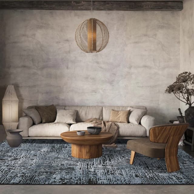 Belgravia Living Room Area Rug Metallic Sheen Modern Illusion Design Navy 200Cm X 290Cm