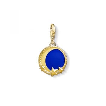 Ladies Thomas Sabo Gold Plated Sterling Silver Charm Club Moon & Stars Charm
