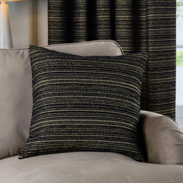 Paoletti Paoletti Jupiter Chenille Jacquard Cushion in Black Size: 50cm x 50cm Black 50cm x 50cm Unisex 5025532360403