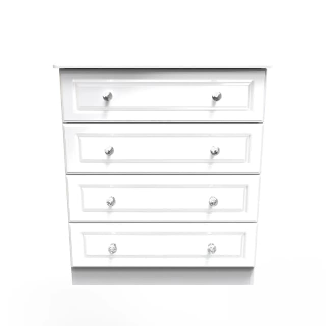 Windsor 4 Drawer Chest In White Gloss (Ready Assembled)
