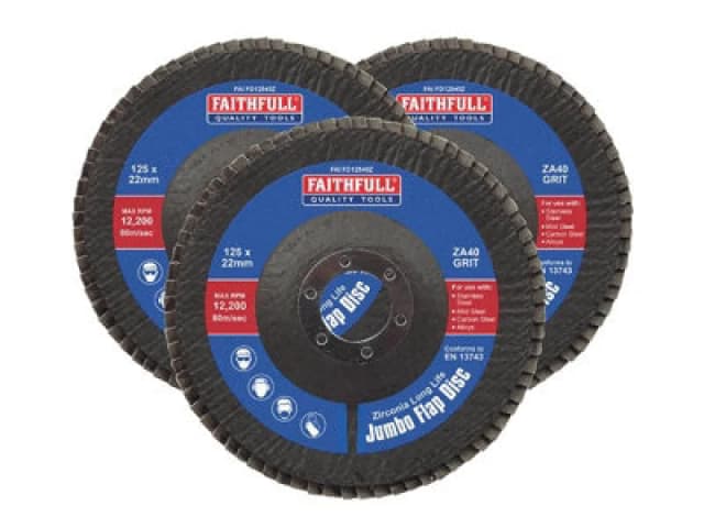 Faithfull Zirconia Abrasive Jumbo Flap Disc FAIFD12540Z3 Diameter: 125mm