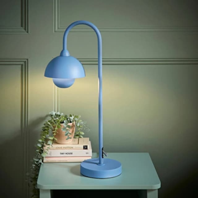 ValueLights ValueLights Tilly Pastel Arched Dome Shade Metal Table Lamp with LED Bulb in Bright Blue Bright Blue One Size Unisex 5059406065842