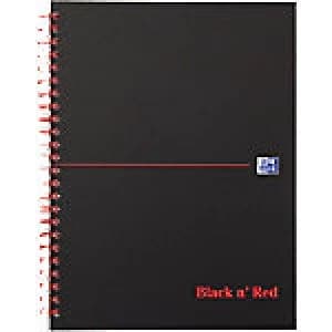OXFORD Black n' Red Wirebound Hardback Notebook Smart Ruled A5+ 140 Pages