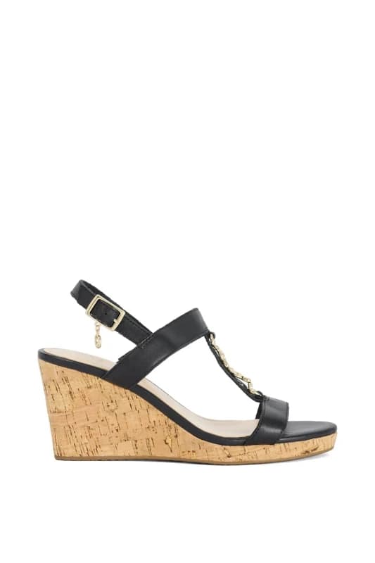 Dune London Womens 'Kasslie' Leather Wedges in Black Size: 3 Black Female 3
