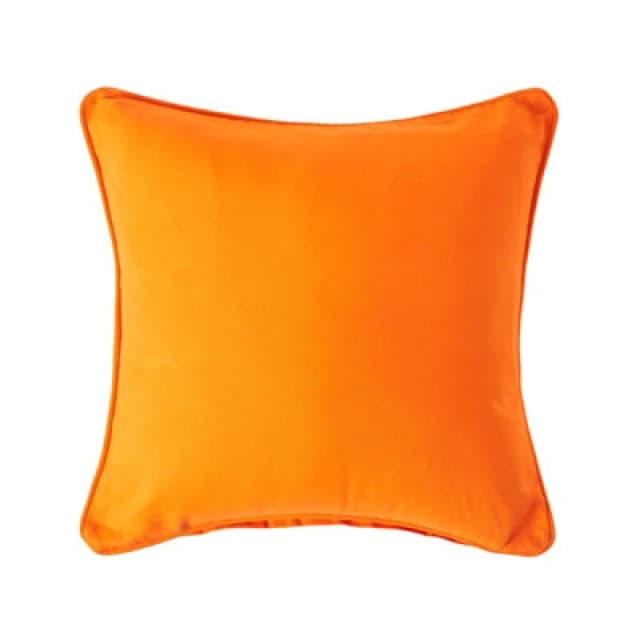Homescapes Cotton Plain Orange Cushion Cover, 30 X 30 Cm