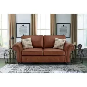 Oakana Luxury Bonded Leather 3 Seater Brown