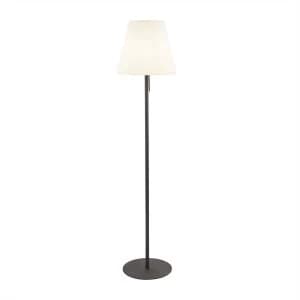 1 Light Outdoor Floor Lamp Dark Grey, White Shade IP44, E27