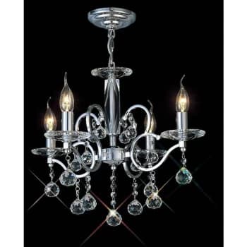 Zinta pendant lamp 4 bulbs polished chrome / crystal