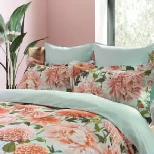 Harlequin Dahlia Kingsize Duvet Cover Set, Coral