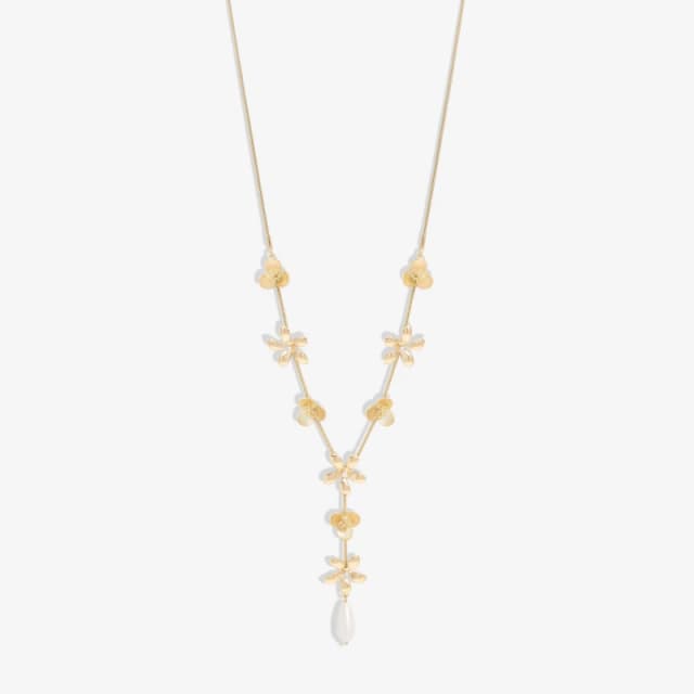 Mood Gold Mixed Flower Linear Y-Drop Necklace Gold