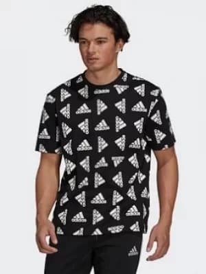 adidas Essentials Loose Giant Logo T-Shirt (gender Neutral), Black, Size 2XL, Men