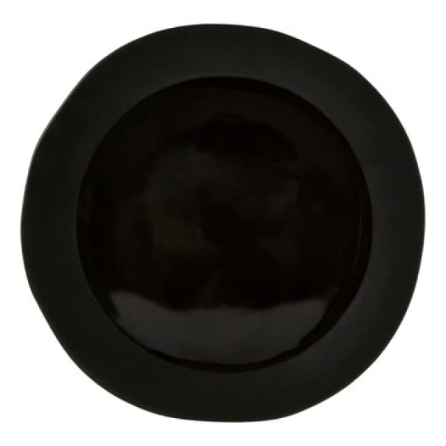 Orsina Elegant Design Black Pizza Plate, Unique Rim Pizza Plate For Lunch, Durable Big Pizza Plate For Parties
