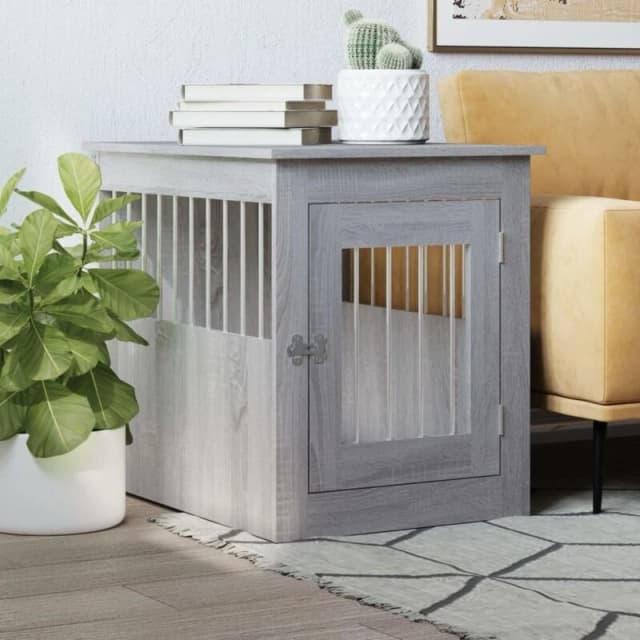 vidaXL Dog Crate Furniture Grey Sonoma 55x75x65cm Engineered Wood, Grey 838321