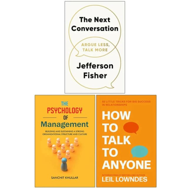 How to Talk to Anyone, Next Conversation, Psychology of Management Complete 3 Book Collection Chartwell Books Books