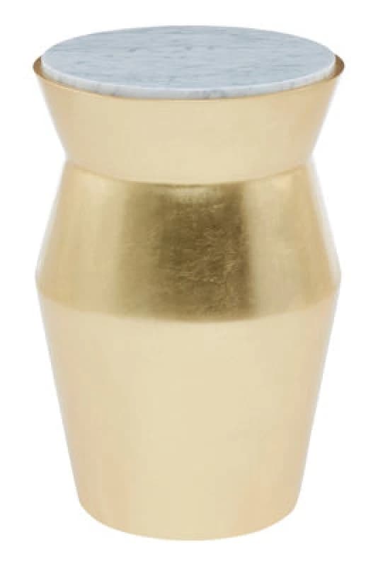Orsina Lino Large Gold Drum Side Table