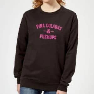 Pina Coladas and Pushups Womens Sweatshirt - Black - 3XL - Black