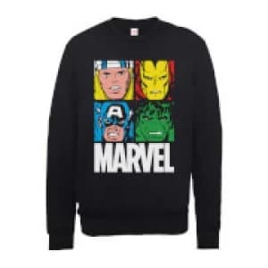 Marvel Multi Colour Main Tile Mens Black Sweatshirt - L - Black