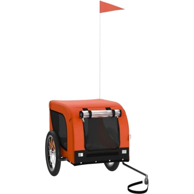 VIDAXL Vidaxl - Pet Bike Trailer Orange and Black Oxford Fabric and Iron 93998