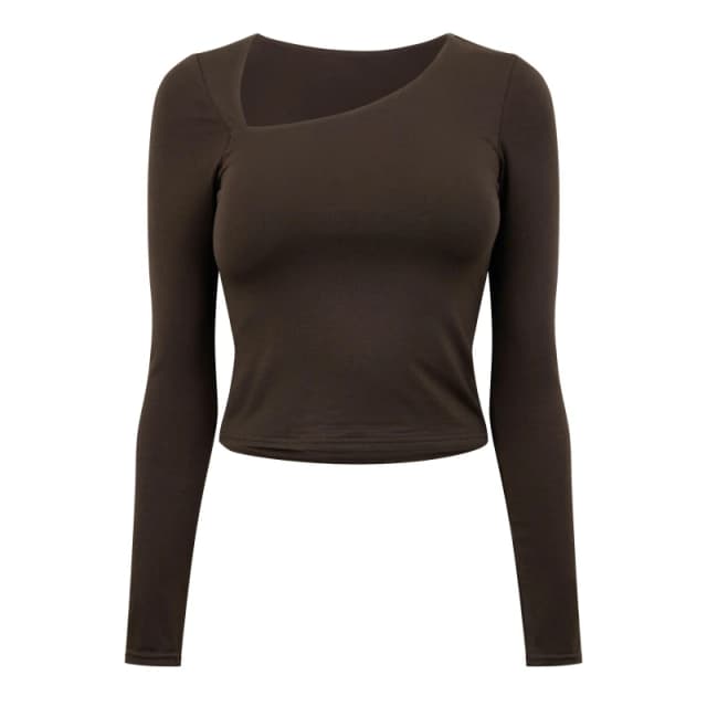Jack Wills Slash Long Sleeve Top Womens - Brown Brown 6