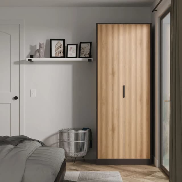 Ready Assembled 2 U Fuji 2 Door Wardrobe (Ready Assembled) in Grey Size: Large Grey Unisex Large