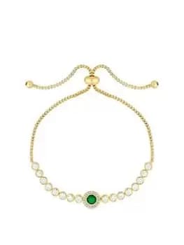 Jon Richard Jon Richard Gold Plated And Emerald Center Stone Tennis Toggle Bracelet