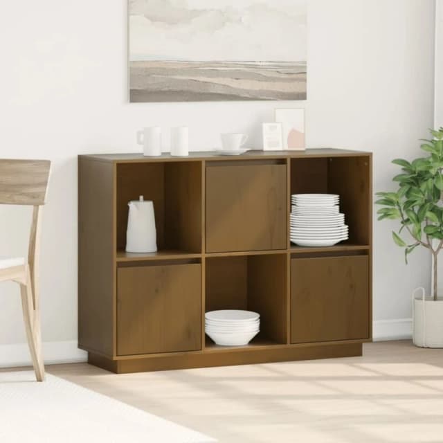 VIDAXL Sideboard Honey Brown 110.5x35x80cm Solid Wood Pine Vidaxl 8720286923382