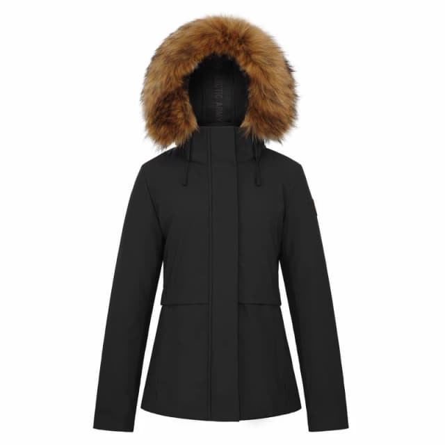 Arctic Army Womens Hooded Long Sleeve Weather Resistant Parka Black female 8 (XS)