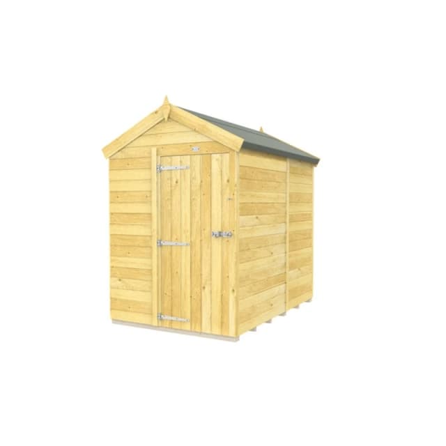 Buttercup Farm 5 x 7 Feet Apex Shed - Single Door W/O Windows - L214 x W147 x H217cm in Brown Brown Unisex
