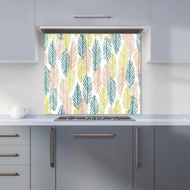 Warren Reed - Designer Scandinavian Style Foliage Kitchen Splashback in Green Size: 600mm x 750mm Green Unisex 600mm x 750mm