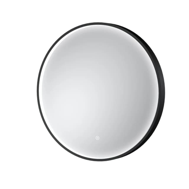 Balterley Round Inset Framed LED Touch Sensor Mirror - 600mm - Black Black