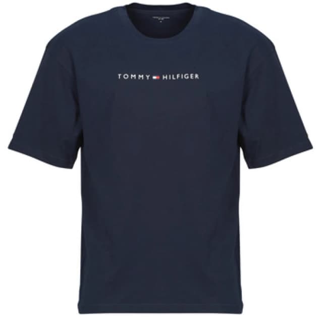 Tommy Hilfiger SS TEE CONT. LOGO mens T shirt in Marine