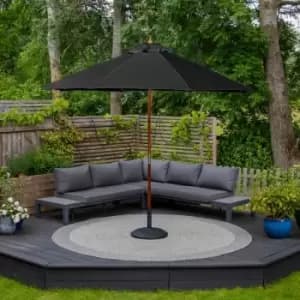 Harbour Lifestyle Kratos 3M Wooden Parasol - Black