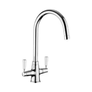 Rangemaster TAC2CM/WH Aquaclassic 2 Dual Lever Monobloc Tap - Chrome/White