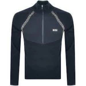 Hugo Boss Athleisure Zaxel Half Zip Jumper Black Size 2XL Men