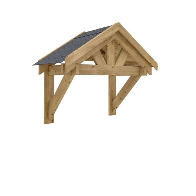 Dunster House Wooden Porch Canopy 1.6 X 0.8M Apex, Pressure Treated, 19mm Roof Thickness, Superfelt Thunderdam