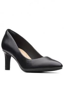 Clarks Calla Rose Wide Fit Heeled Shoe - Black