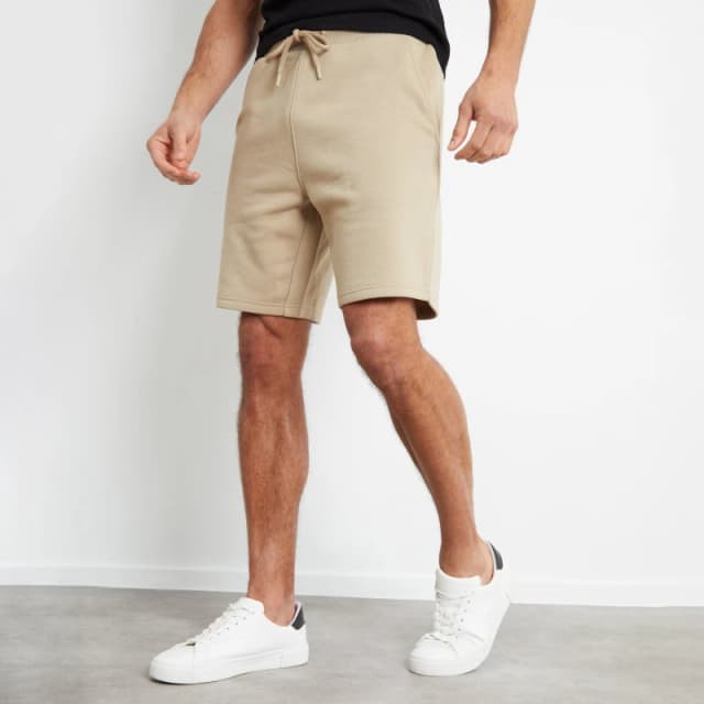 Threadbare 'Bergamot' Fleece Shorts Light Brown