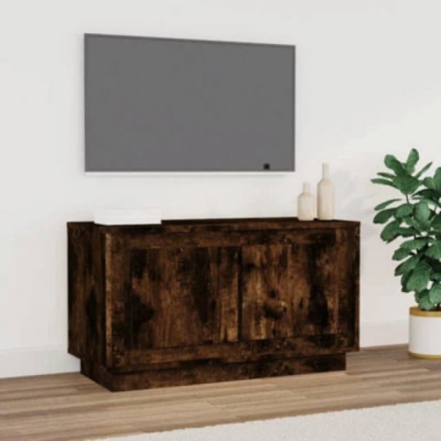 Vidaxl TV Cabinet Smoked Oak 80X35X45cm Engineered Wood, Brown 819857