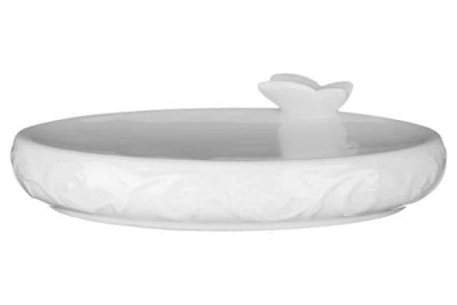 Premier Housewares Edelle Soap Dish, Non-Porous Porcelain White